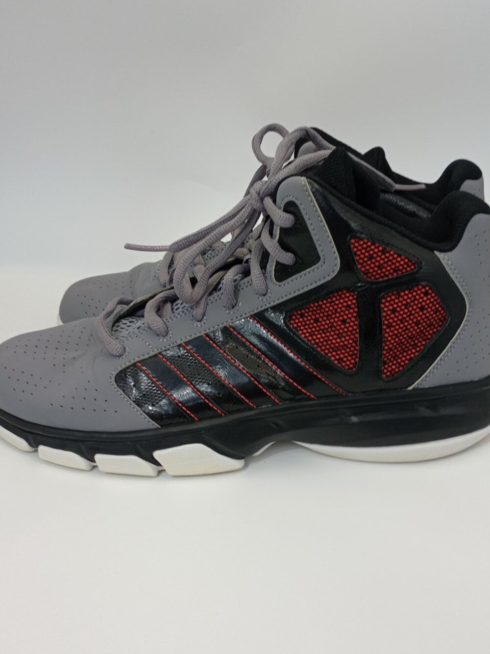 Adidas Basketball Shoes Gray Black Red Men's Size 11